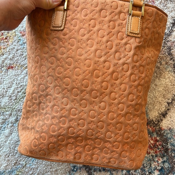 CELINE Macadam Suede Tote in Burnt Orange - Picture 2 of 10